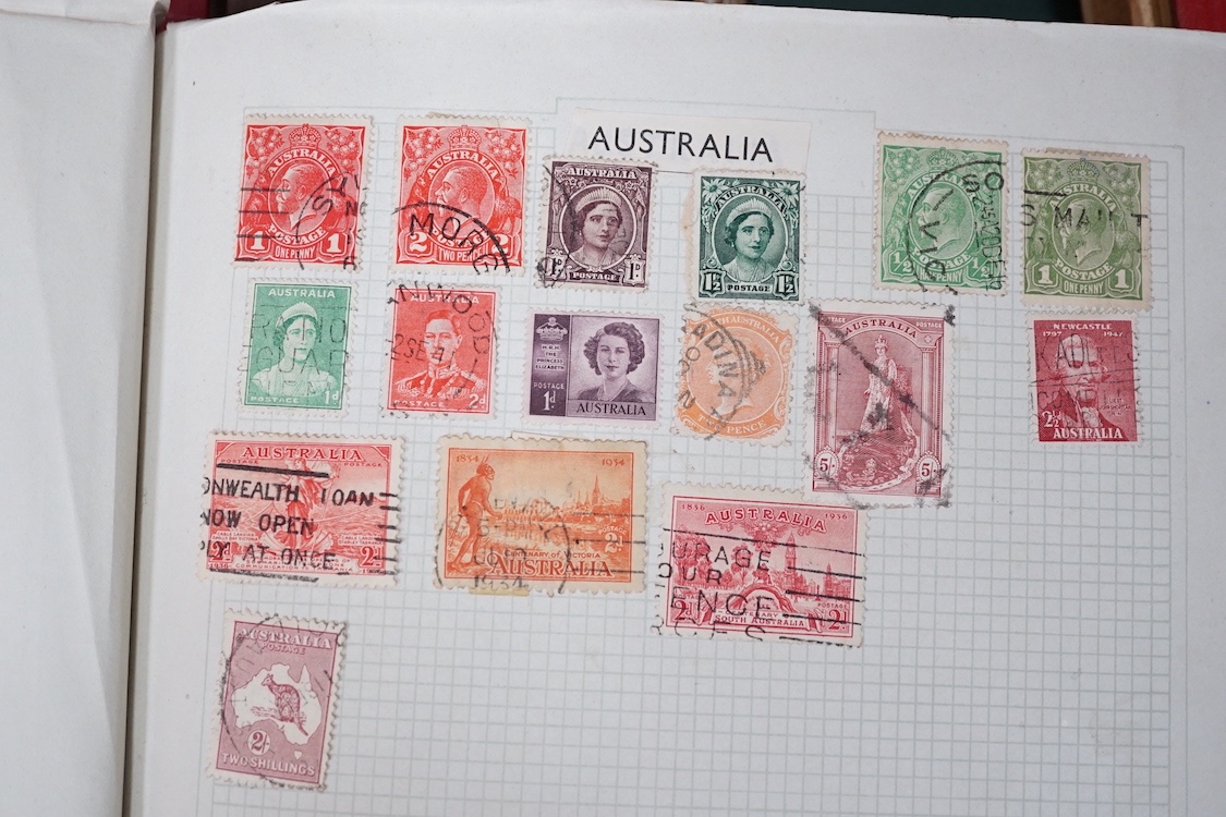 Six albums of predominantly British and Commonwealth stamps